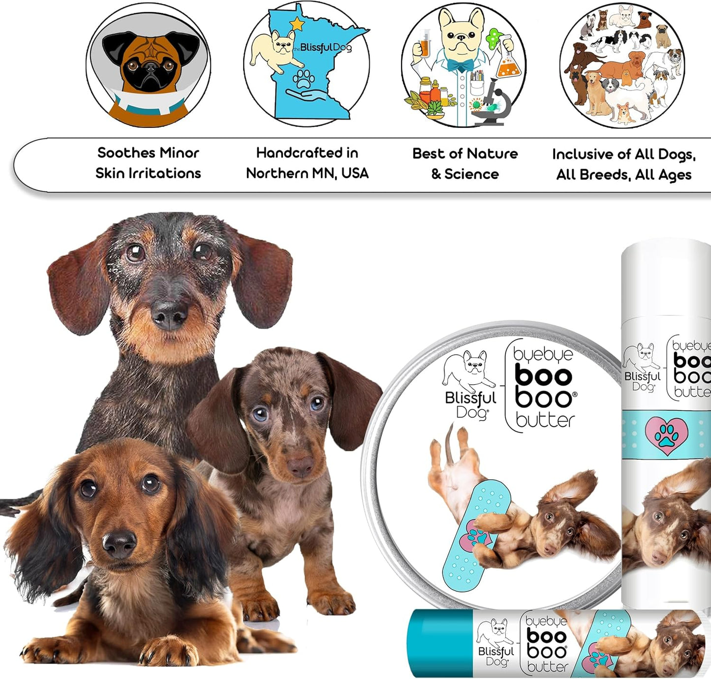 The Blissful Dog .15 oz Tube Dachshund Booboo Butter