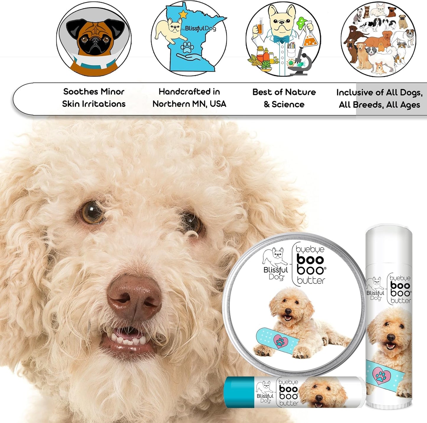 The Blissful Dog .50 oz Tube Goldendoodle Booboo Butter