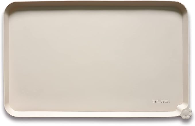 Hoki Found Silicone Pet Food Mats Tray - High-Lips Pet Dog Cat Bowl Mats - Dog Pet Cat Feeding Mat - Waterproof Dog Cat Food Mats -Pet Water Mats for Floors - Papayawhip