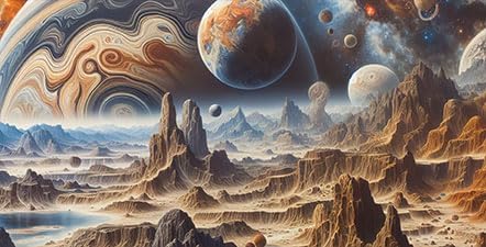 72X18IN Cosmic Spaceterrarium Background, Cool Parallel Space Themed Aquarium Reptile Habitat Background, Aquarium Background with 10EVA Double-Sided Tape