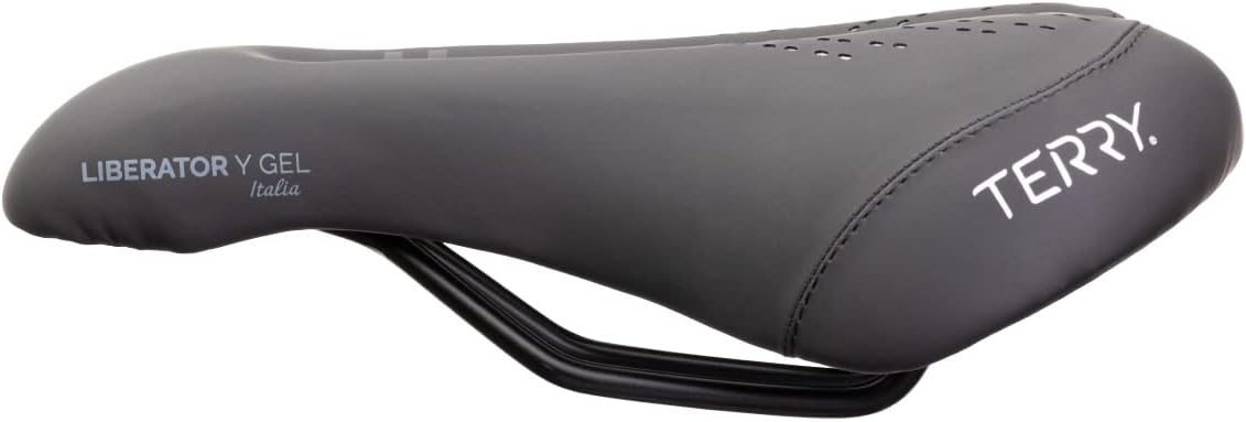 Terry Liberator Y Gel Italia Saddle - Ergonomic Foam/Gel Padded Bike Seat - Men's Comfortable Seat Cushion, Bike Seats for Men - Dura-Tek Synthetic Cover, Center Cutaway
