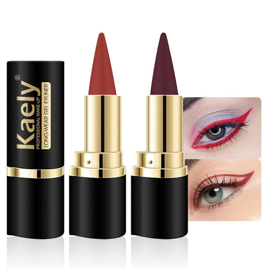 evpct 2Pcs Red Dark Red Gel Eye Liner Pencils Eye Black Face Paint Stick Halloween Makeup Set Waterproof Smudge Proof Liquid Eyeliner Pen Crayon Smokey Eye Liners delineador de ojos contra el agua