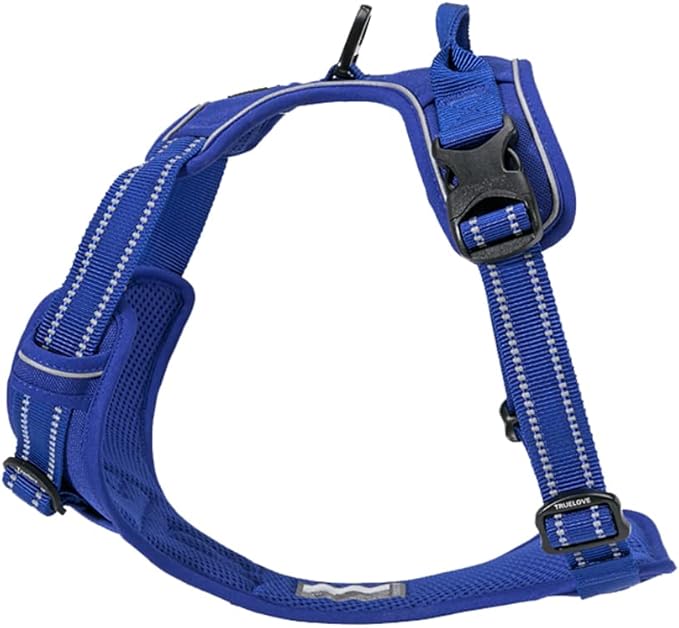 TRUE LOVE Adjustable No-Pull Dog Harness Reflective Pup Vest Harnesses Comfortable Control Brilliant Colors Truelove TLH5651(Royal Blue,S)