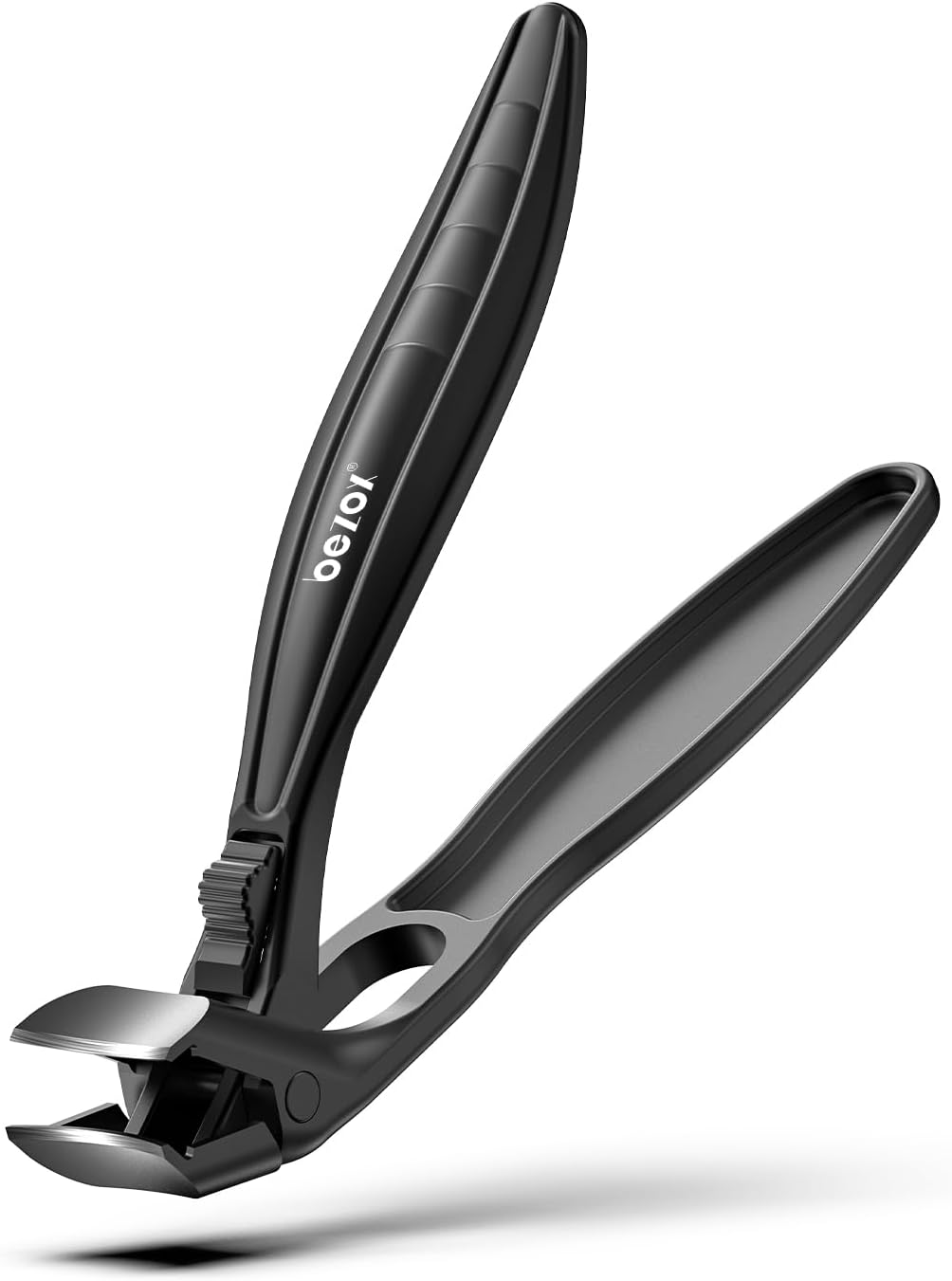 BEZOX Toe Nail Clippers for Thick Nails for Seniors with Safety Lock – Ergonomic Design Curved Cutting Jaw Toenail Clippers for Thick Nails for Comfortable, Safe, and Precise Trimming - Black