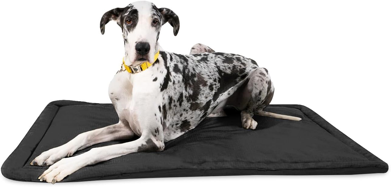 K9 Ballistics Tough Ripstop Dog Crate Pad - Durable & Machine Washable with Non-Skid Bottom and 120-Day Warranty, Fits 54" Wire Crates - XX-Large, Obsidian Black