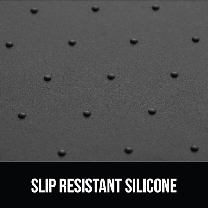 GORILLA GRIP 100% Waterproof Raised Edge BPA Free Silicone Pet Feeding Mat, Dog Cat Food Mats Contain Spills Protects Floors, Placemats for Cats and Dogs Water Bowl, Pets Accessories 16x10, Charcoal