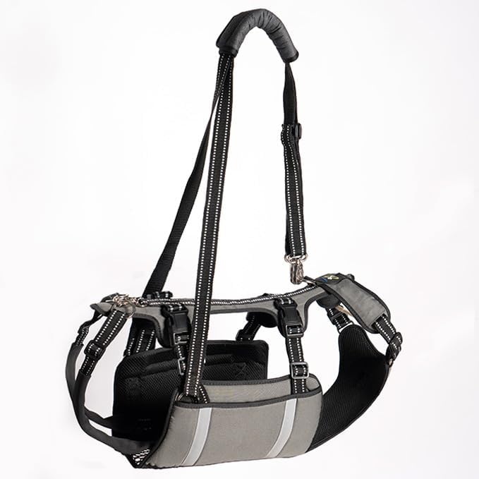 COODEO Mobility Dog Lift Harness, Emergency Carry Sling, Pet Rear Leg Support Rehabilitation Lifts Vest, Dog Carrier for Senior Dogs Joint Injuries, Arthritis (Military Green, XL)