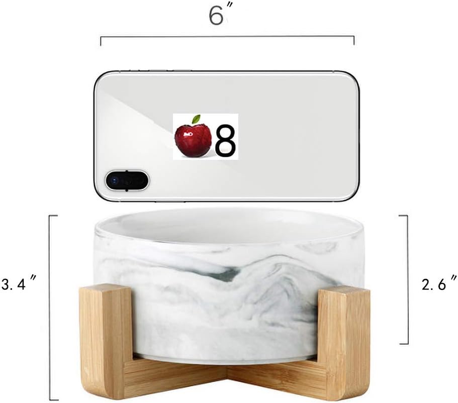 Ceramic Pet Bowls with Stand - Dog Cat Water Bowl and Food Dish -Heavy Weighted & No Tip Over Pet Comfort Feeding Bowls -Dishwasher Safe & Easy to Clean