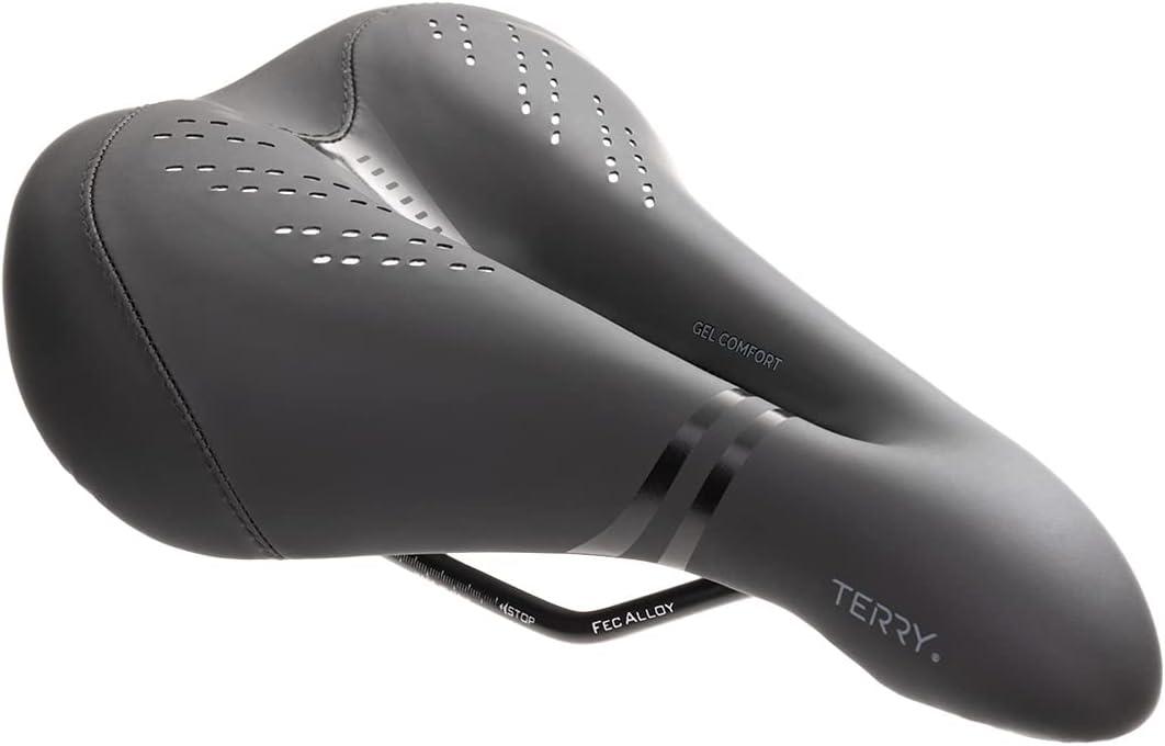 Terry Liberator Y Gel Italia Saddle - Ergonomic Foam/Gel Padded Bike Seat - Men's Comfortable Seat Cushion, Bike Seats for Men - Dura-Tek Synthetic Cover, Center Cutaway