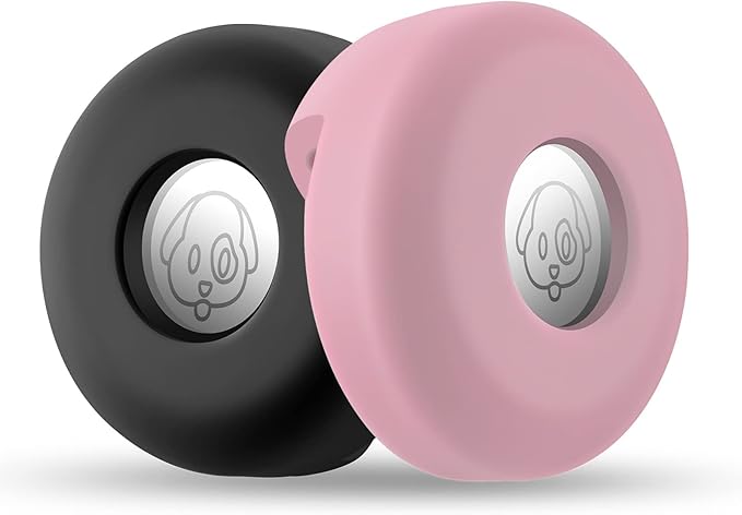 Airtag Holder for Dog Collar, Cibaabo Silicone Air Tag Case Cover Compatible with Apple Airtags for 0.8-1.2inch Cat Pet Collar Harness Loop