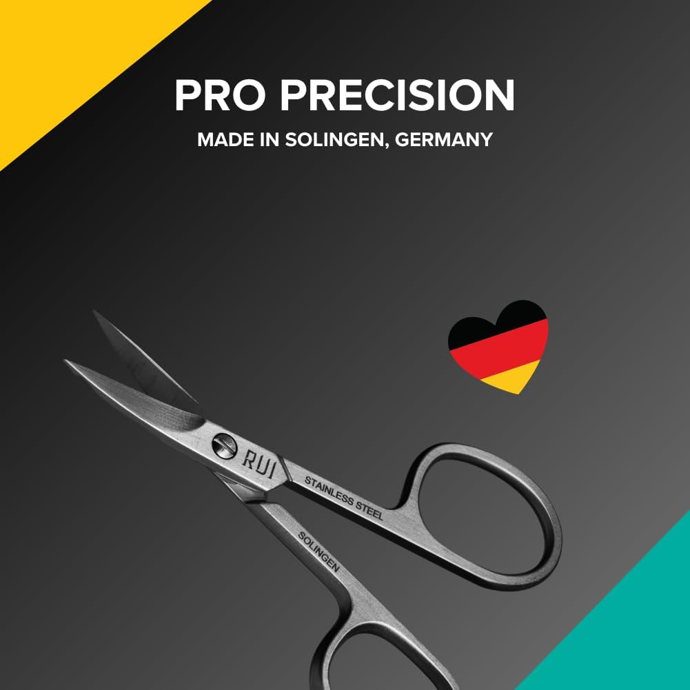Rui Smiths Pro Precision Stainless Steel Pedicure Trimmer Cutter with Micro-Serrated, Anti-Skid Cutting Edges and Long Handles For Hard Nails | Made in Solingen, Germany (Nail Scissors)