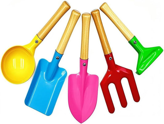 IELEK Gardening Tools Trowel, Rake, Shovel, Spoon, Fork for Gardening Tools Best Outdoor Easter Gift