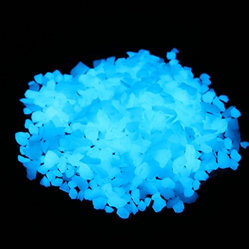 Shiny Stone Glow in The Dark Gravel, Fish Tank Aquarium Gravel Sand, Decorative Gravel Rocks,Aquarium Gravel Stones for Home and Fairy Garden Decoration,305g/0.67lbs (Sky Blue, 5-8mm)