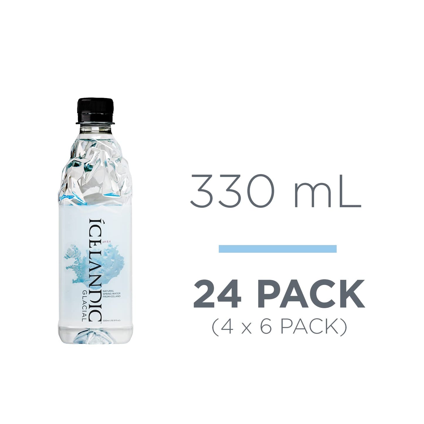 Icelandic Glacial Natural Spring Water, Unflavored, 330 ml / 11.1 Fl Oz (Pack of 24)