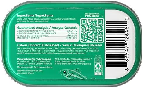 Open Farm, Canned Cat Food Topper, Silky Mousse Made with 95% Responsibly Sourced Icelandic Fish, Grain & Legume Free, Arctic Char Recipe, 3.17oz Cans (Pack of 17)