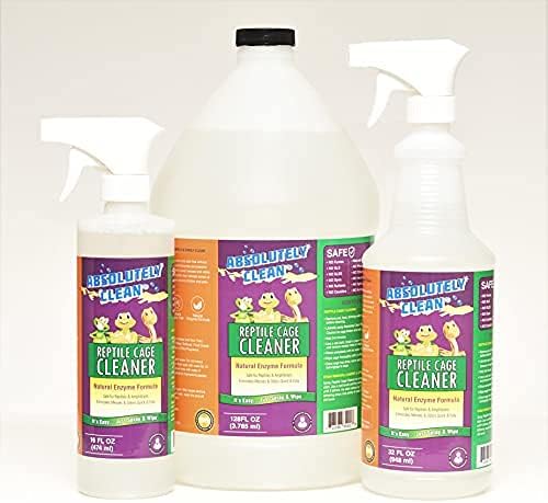 Absolutely Clean Amazing Reptile & Amphibian Terrarium Cleaner and Odor Eliminator - Just Spray/Wipe - Safely & Easily Removes Reptile & Amphibian Messes - USA Made
