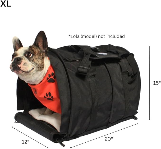 SturdiBag Pro 2.0 Pet Travel Carrier for Cats and Dogs | Soft Sided Pet Carrier Bag with Safety Clips and Seatbelt Straps for Car Travel | XL, Navy