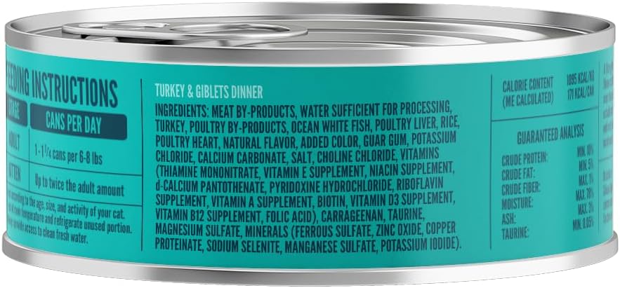 A Strong Heart Canned Wet Cat Food, Turkey & Giblets Dinner - 5.5 oz Cans (Pack of 24), Made in The USA with Real Turkey & Savory Giblets