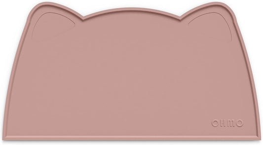 OHMO - Cat Food Mat, Silicone Pet Feeding Mat for Floor Non-Skid Waterproof Dog Water Bowl Tray, Easy to Clean Pet Placemat(Rose, 20 * 12")