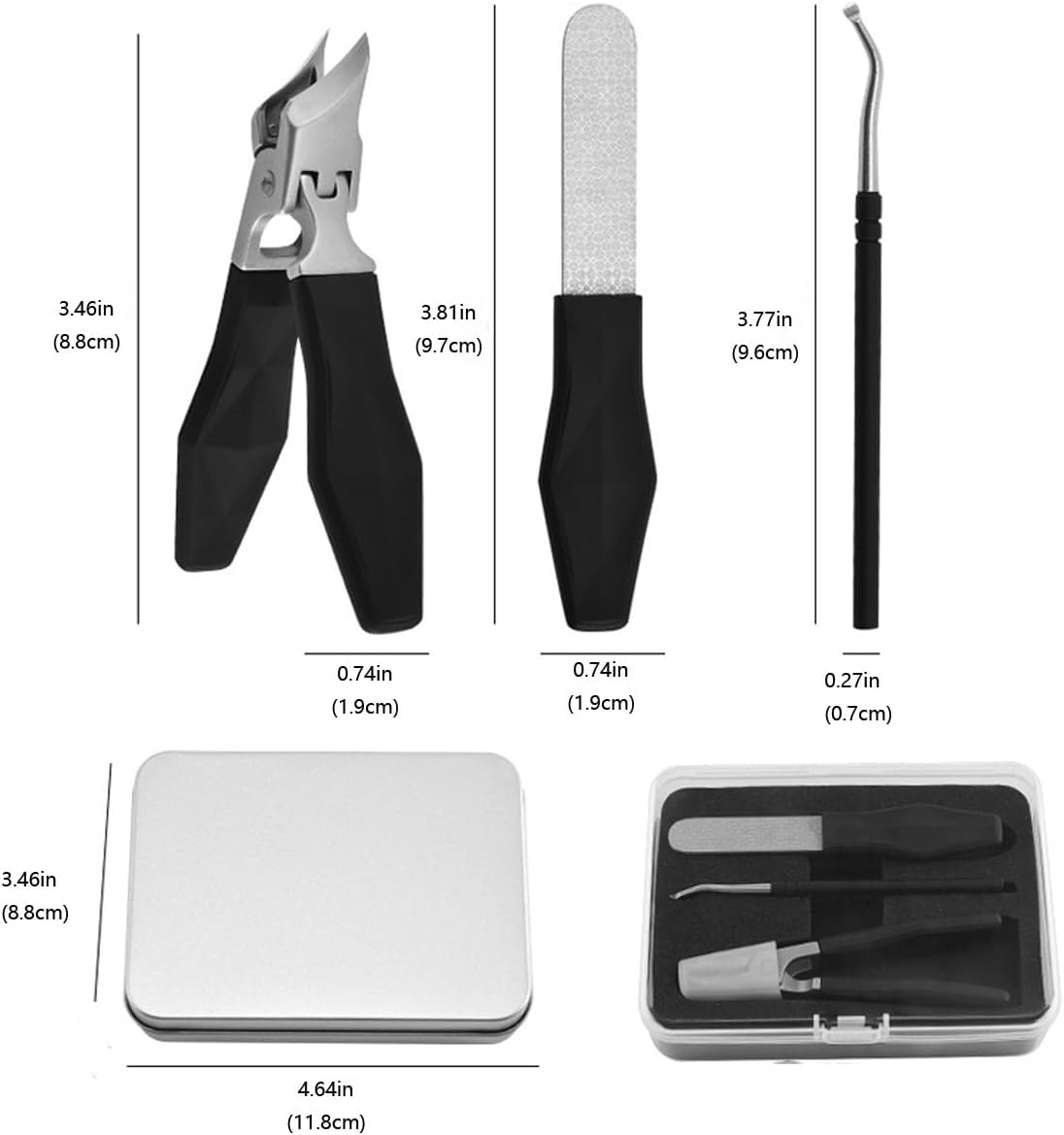 Angled Nail Clippers Black Eagle Beak Oblique Slanted Curved Thick Professional Nail Clippers for Women Adult Men Ingrown