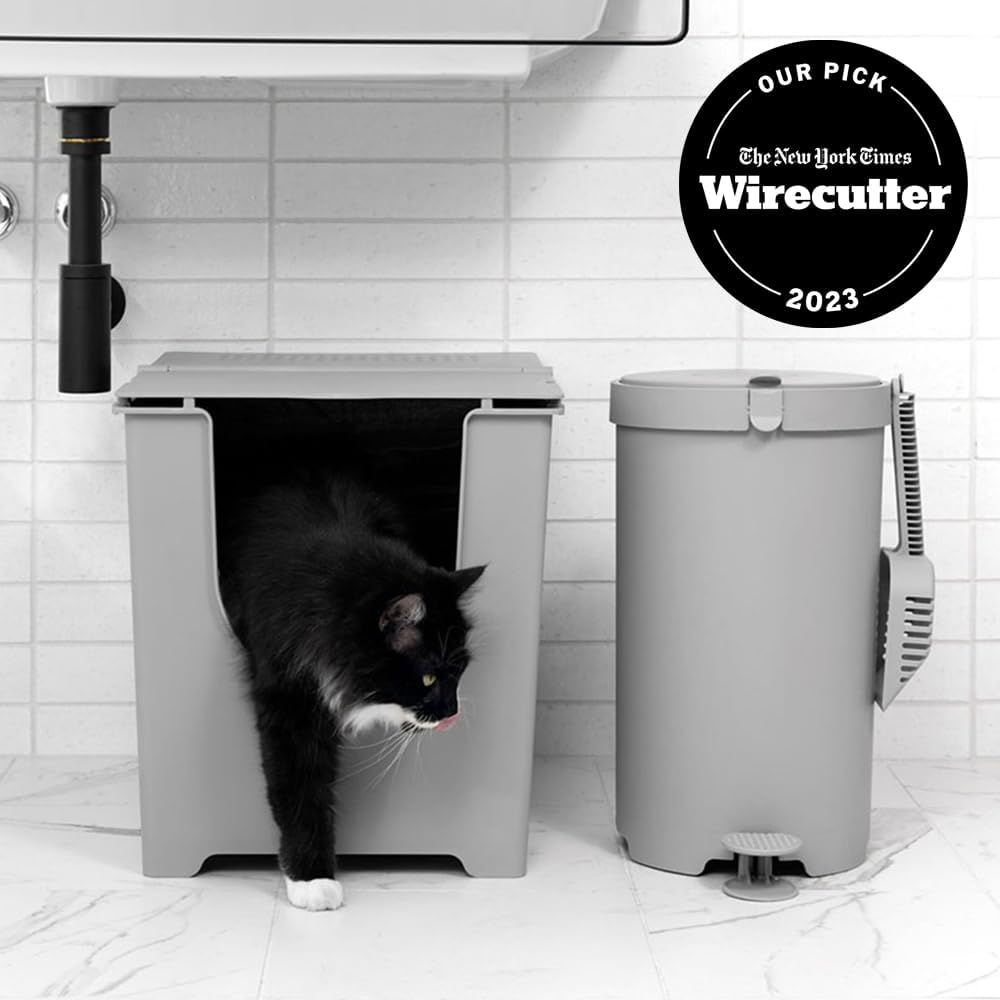 Modkat® Flip Litter Box, Front-Entry, Full Height Seamless Base, Reusable Litter Liner, Sifting Litter Scoop, 2X Bamboo Charcoal Filters