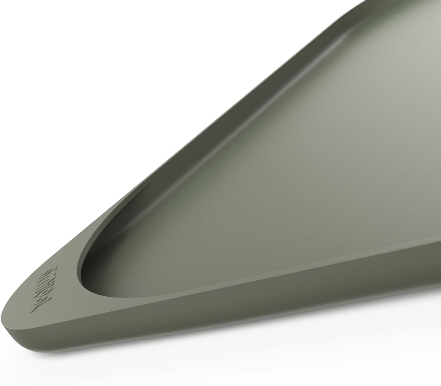 Silicone Pet Feeding Mat with Raised Edge & Residue Collection Pocket for Food and Water, Dog Bowl Mats, Cat Bowls Placemat with High Lip for Floor Waterproof, 24 x 16 x 0.8 Light Olive Green