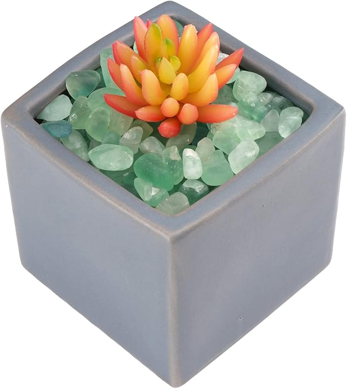 WAYBER 2 Lbs/920g Natural Green Quartz Crystal Stones Irregular Aquarium Pebbles Rock Sands for Turtle Tank/Succulent Plants/Vase Decoration (Fill 2 Cups)