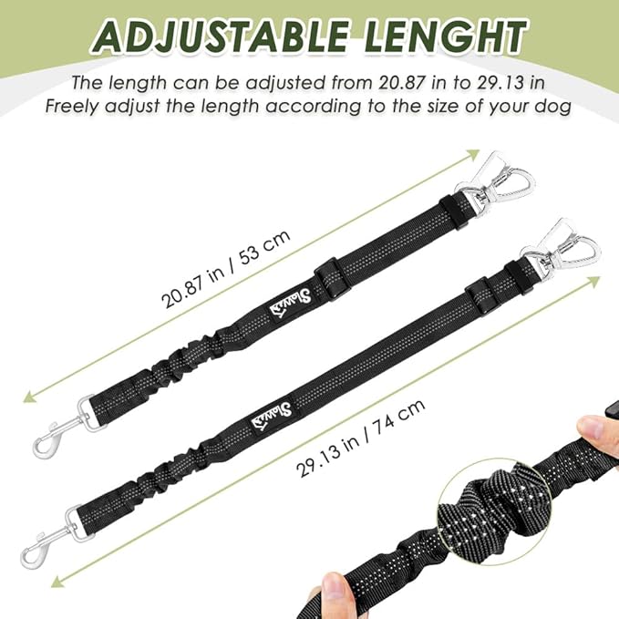 SlowTon Dog Seat Belt Harness for Car, Dog Car Harness Adjustable Mesh Breathable & Dog Seatbelt Safety Tether with Elastic Bungee for Small Medium Large Pets(Red, Double Clip, S)