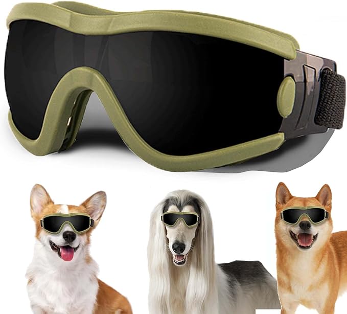 Medium Dog Sunglasses with Adjustable Strap UV Protection, Winproof Puppy Sunglasses, Suitable for Dogs Eyes Protection，Soft Dog Goggles