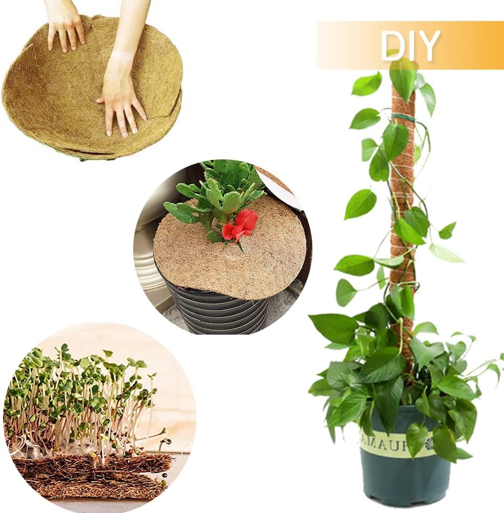 Coco Coir Liner, Yarrdfir 24x120 inch Natural Coconut Liners for planters Flower Basket, Reptile Carpet, Natural Coconut Fiber mat, Garden Decoration, Animal pet pad, Snow Mat