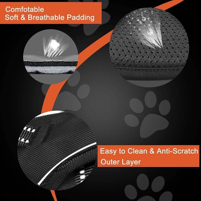 PHOEPET No Pull Dog Harnesses for Small Puppies Reflective Adjustable Front Clip Vest with 2 Metal Leash Attachment Hooks Soft Handle [Over The Head Design](M, Royal Blue)