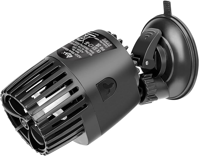 AQQA Aquarium Wave Maker,3W/5W/10W/15W Suction Cup Fish Tank Single Powerhead Pump，110V/60Hz Ultra Quiet Submersible Circulation Pump,360°Adjustable For Freshwater Saltwater Black
