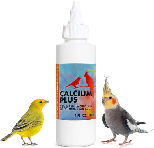 Morning Bird Calcium Plus Liquid Supplement for Birds - Liquid Calcium Formula with Magnesium and Vitamin D3 Calcium Supplement for All Birds – 4 Fl Oz
