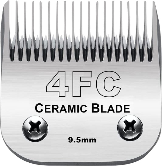 Audoc 4FC Blade Detachable Pet Clipper Replacement Blades, Ceramic and Stainless Steel, Compatible with Andis, Oster, and Wahl Clippers