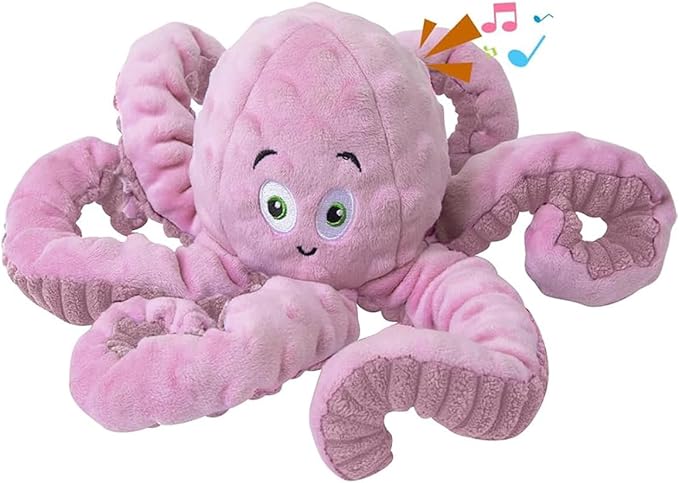 Dog Squeaky Toys Octopus - Tough Plush Large Medium & Small Dog Toys - Stuffed Animals Puppy Toys (Octopus Pink)