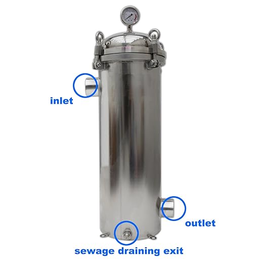 #1 Bag Filter Corrosion-Resistant 304 Stainless Steel Solid-Liquid Separation Tool 145PSI Industrial Sock Filter 1.5" Fnpt in/Out Bag Water Filter