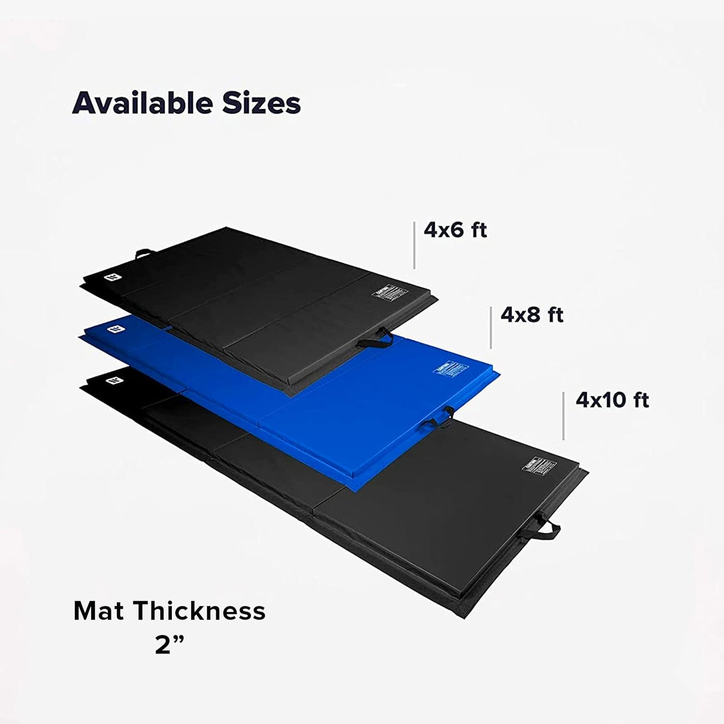We Sell Mats - 4 ft x 8 ft x 2 in Personal Fitness & Exercise Mat for Home Workout - Lightweight and Folds for Carrying – All Purpose Home Gym Mat – Thick Mat for Yoga, Pilates, Stretches, and Floor Exercises