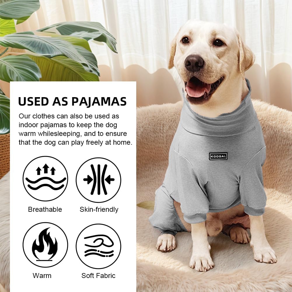 Dog Pyjamas PJS Sweater Clothes and Home Clothing Suitable for Small to Medium Breeds of Dogs, Dog Neutering Suits, Extra-Large Stretch Fabric, Four-Legged Clothes(Thin Gray, XL)