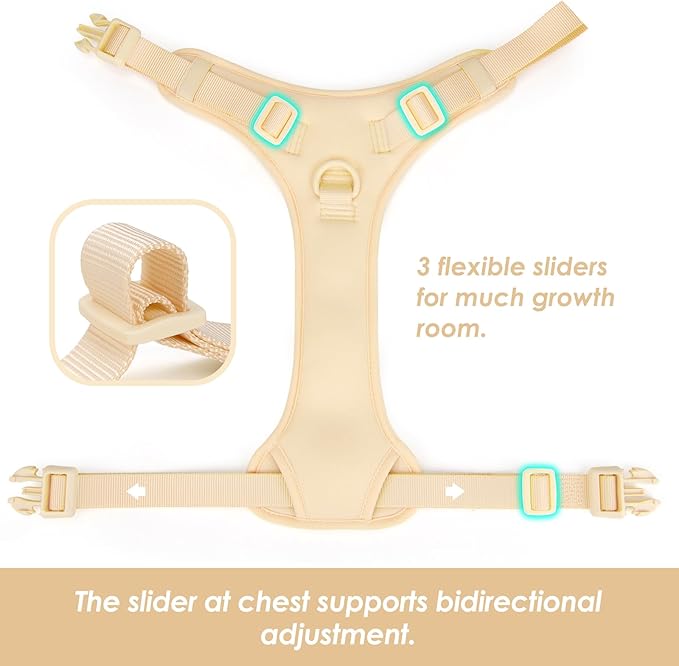 No Pull Dog Harness, Puppy Vest with Front Clip for Small Medium Large Sized Dog(Light Yellow,XS)