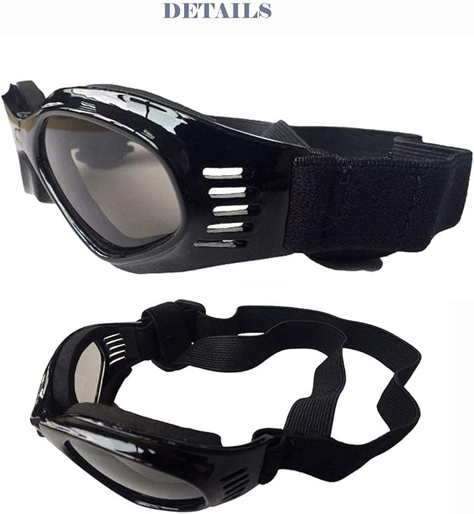 LECONPET Small Dog Sunglasses Waterproof Windproof UV Protection Pet Sunglasses Dog Goggles for Doggy Puppy Cat (Black)