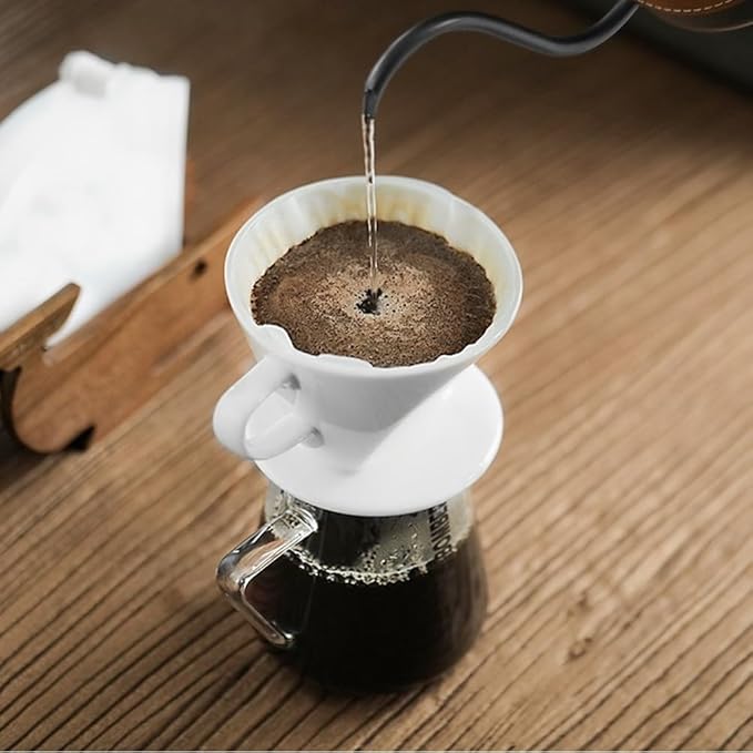 #4 White Paper Filters, Coffee Filter #4 Cone Paper Filters 8-12 Cups, Disposable for Pour Over and Drip Coffee Maker (White, #4 U-shaped 100 Count)