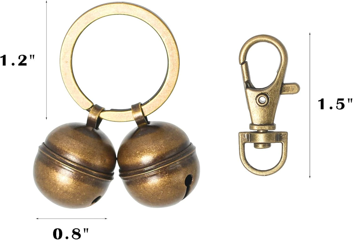 Copper Bells for Dog Collars with Snap Clips - Made of Pure Copper for Dogs/Cat - Clear Sound & No Rust - Save Birds Wildlife, Know Where Your Pet Christmas Sounds