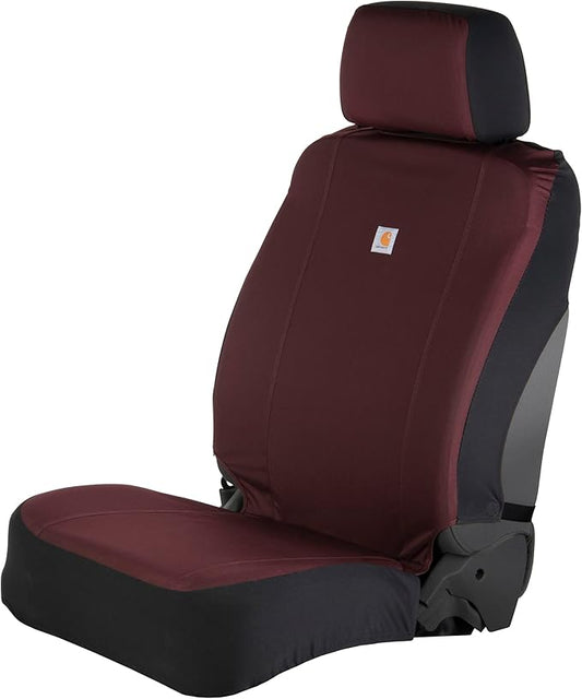 Carhartt Universal Nylon Duck Canvas Fitted Bucket Seat Cover, Durable Seat Protection with Rain Defender, Single, Port