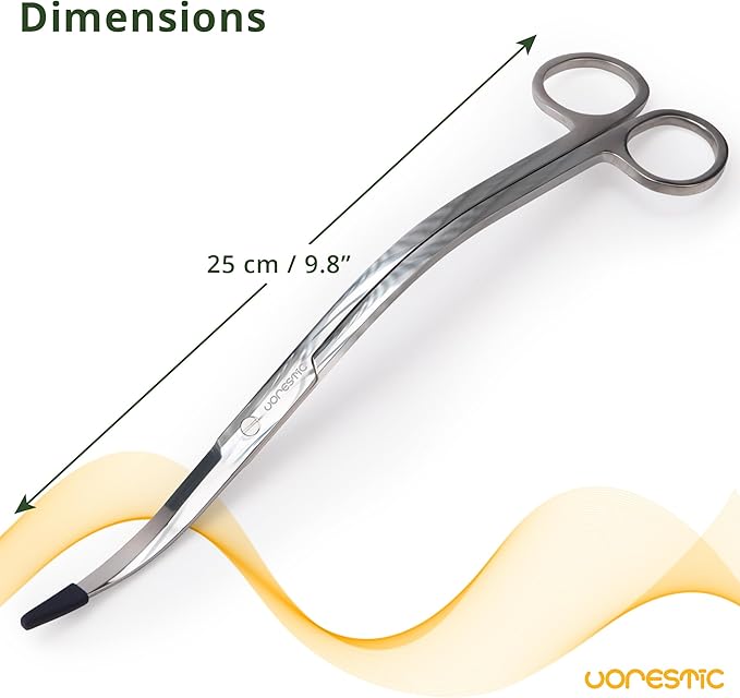 Long Aquarium Scissors for Plants 9.8 inches, Aquascaping Scissors, Aquarium Plant Trimmer, Aquascape Tools, Terrarium Tools for Plants (1 Pc Wave)