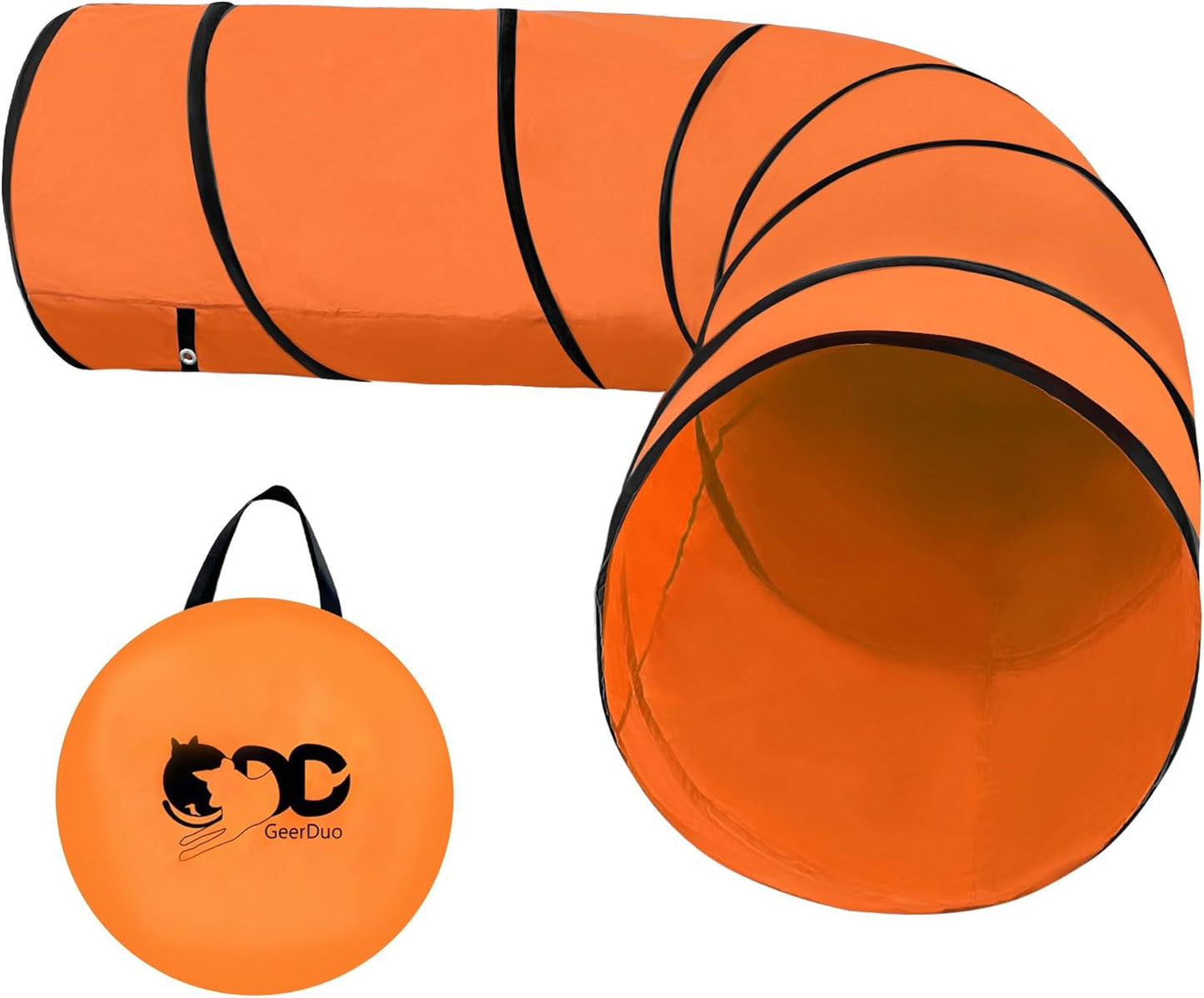 Dog Agility Tunnel, Dog Agility Equipment, Dog Agility Training with Carry Bag (Orange)