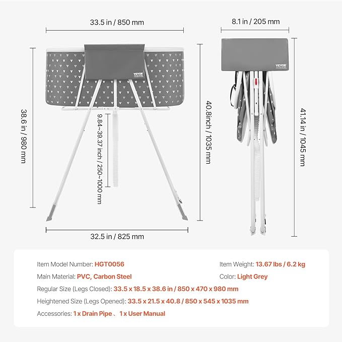 VEVOR Portable Dog Bathtub, Elevated & Foldable Space-Saving Pet Shower Station with Efficient Drainage, Bathing Tub for Washing & Grooming Small and Medium Size Dogs and Cats Indoor & Outdoor, Grey