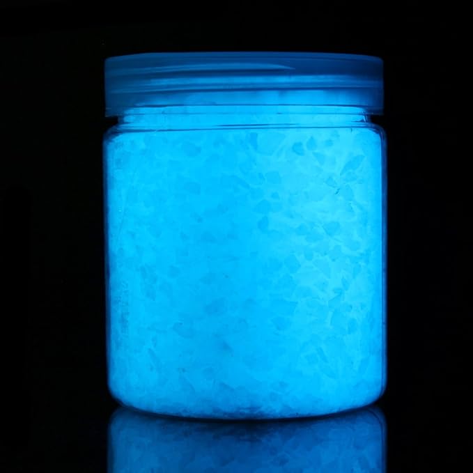 Shiny Stone Glow in The Dark Gravel, Fish Tank Aquarium Gravel Sand, Decorative Gravel Rocks,Aquarium Gravel Stones for Home and Fairy Garden Decoration,305g/0.67lbs (Sky Blue, 3-5mm)