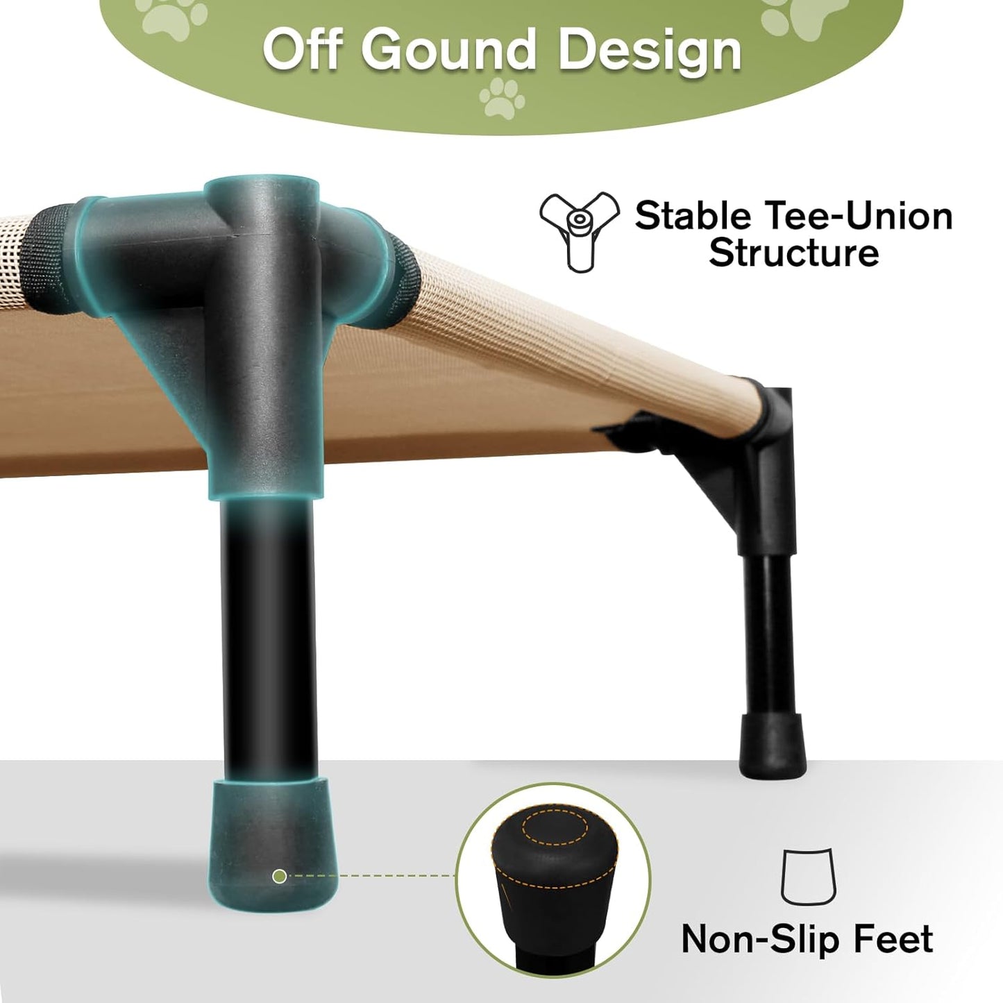 Small Elevated Dog Bed 22 Inch - Puppy Cooling Cot with Removable Washable Breathable Mesh, Raised Dog Cots Beds for Indoor and Outdoor, Brown