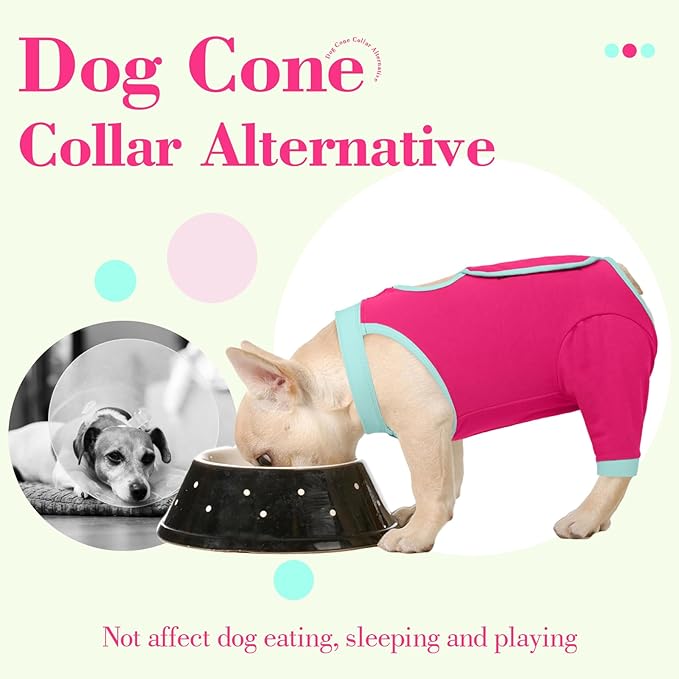 ROZKITCH Dog Surgery Leg Sleeve Rear Legs, Male Female Pet Prevent Licking Wound Elbow Knee Protector, Dog Recovery Suit Cone Collar Alternative Pants Shirt for Wound Heal Wrap Rosered XL
