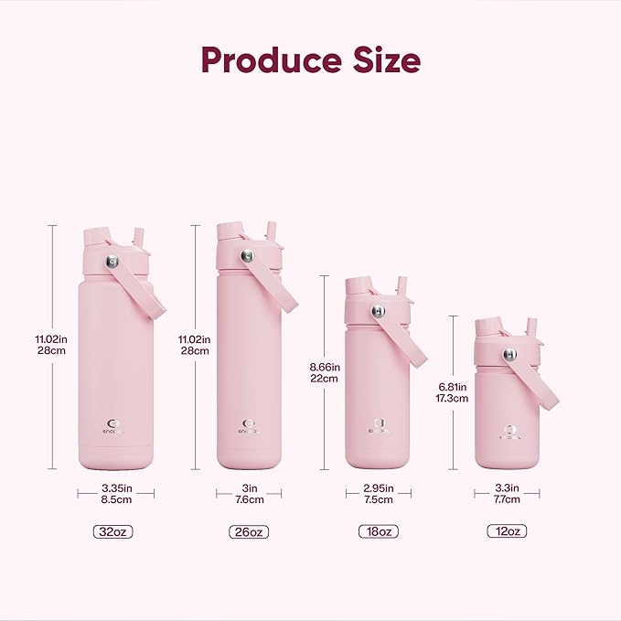 Kids Insualated Water Bottle with Straw - 12oz Stainless Steel Water Bottle with Dual Spouts, Leak-Proof, BPA-Free, Double Wall Vacuum Keeps Cold for 24 Hours for Sports, Travel, School (Cotton Candy)